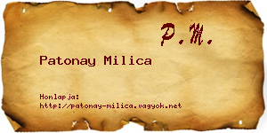 Patonay Milica névjegykártya